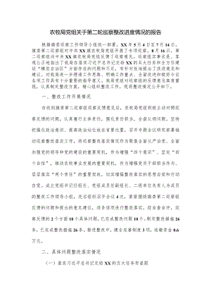 农牧局党组关于第二轮巡察整改进度情况的报告.docx