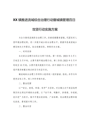 XX镇推进流域综合治理行动暨城镇管理百日攻坚行动实施方案.docx