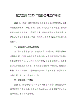 区文旅局2023年政务公开工作总结.docx
