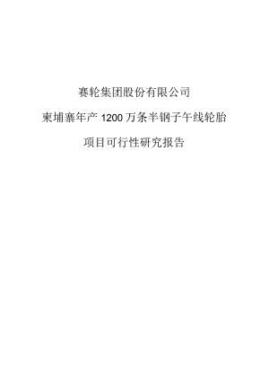 赛轮（柬埔寨）年产1200万条半钢子午线轮胎项目可行性研究报告.docx
