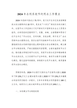 2024年水利系统节约用水工作要点.docx