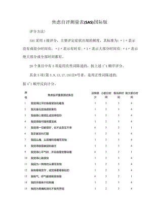 焦虑自评测量表（SAS）国际版.docx