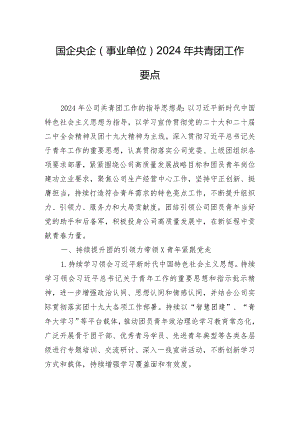 国企央企（事业单位）2024年共青团工作要点.docx
