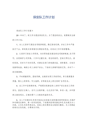 保安队工作计划.docx