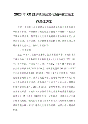 2023年XX县乡镇综合文化站评估定级工作总体方案.docx