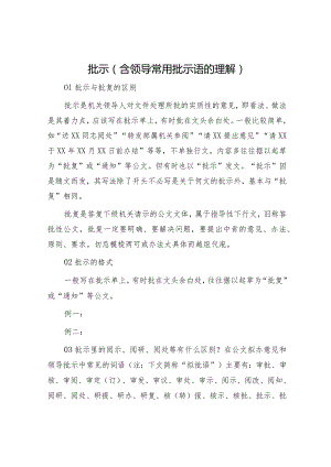 批示（含领导常用批示语的理解）.docx