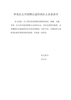 伊美区公开招聘公益性岗位人员承诺书.docx