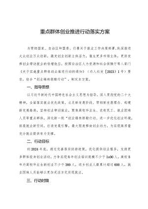 重点群体创业推进行动落实方案.docx