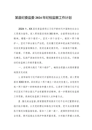 某县纪委监委2024年纪检监察工作计划.docx