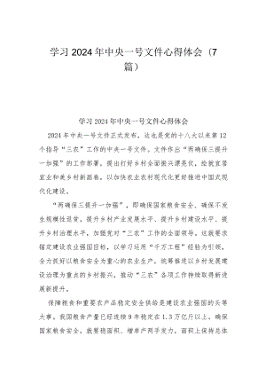 学习2024年中央一号文件心得体会（7篇）.docx