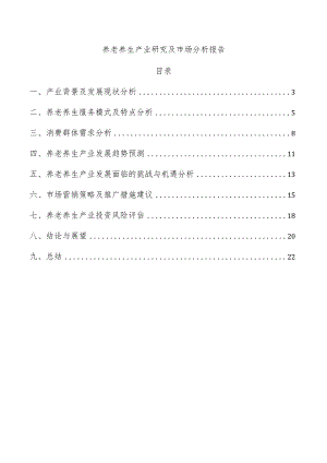 养老养生产业研究及市场分析报告.docx