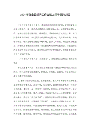 2024年在全县经济工作会议上党干部的讲话.docx