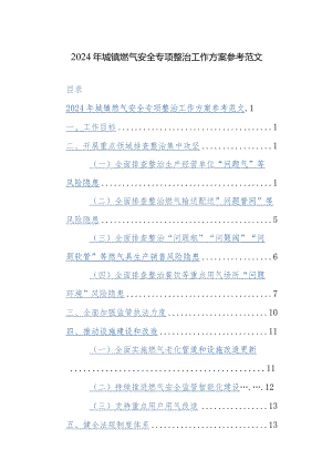 2024年城镇燃气安全专项整治工作方案参考范文.docx