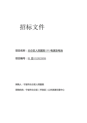 医院UPS电源及电池招标文件.docx