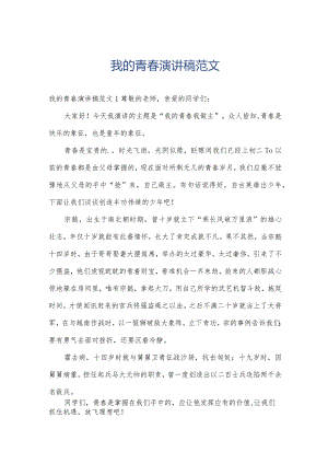 我的青春演讲稿范文.docx