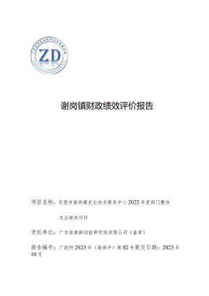 谢岗镇财政绩效评价报告.docx