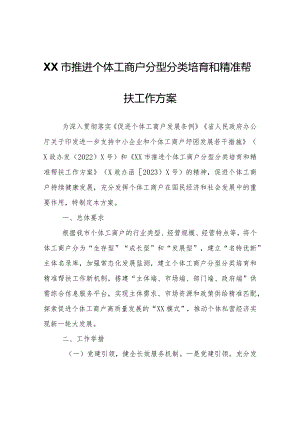 XX市推进个体工商户分型分类培育和精准帮扶工作方案.docx