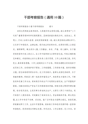 干部考察报告（通用10篇）.docx