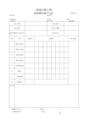 施表-62 隧道锚杆施工记录.docx
