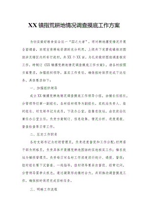 XX镇撂荒耕地情况调查摸底工作方案.docx