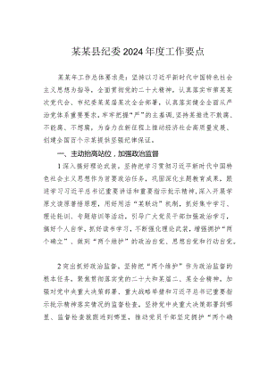 某某县纪委2024年度工作要点.docx
