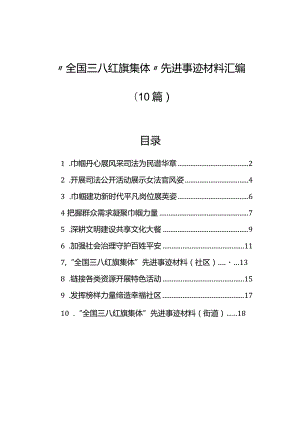 “全国三八红旗集体”先进事迹材料汇编（10篇）.docx