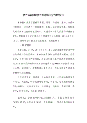 烧伤科苯酚烧伤病例分析专题报告.docx