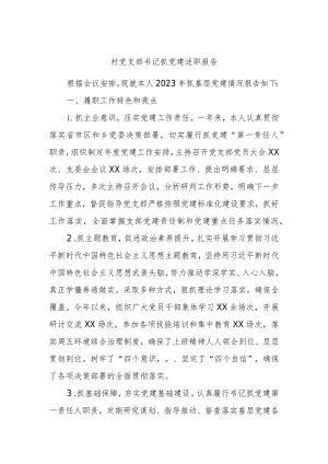 村党支部书记抓党建述职报告.docx