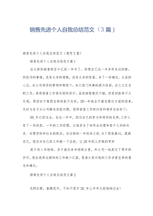 销售先进个人自我总结范文（3篇）.docx