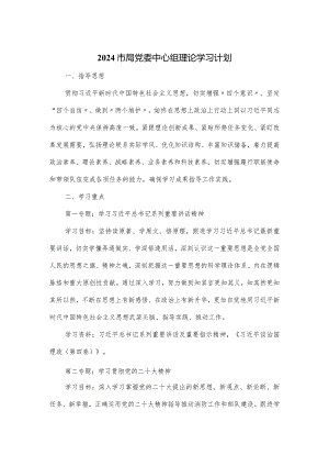 2024市局党委中心组理论学习计划.docx