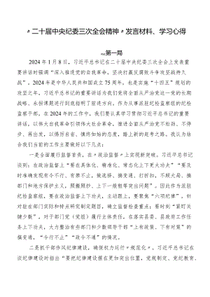 “二十届中央纪委三次全会精神”发言材料、学习心得.docx