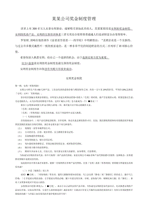 某某公司奖金制度管理.docx