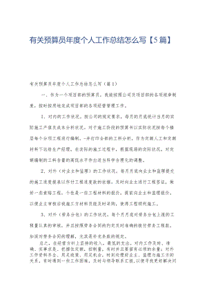 有关预算员年度个人工作总结怎么写【5篇】.docx