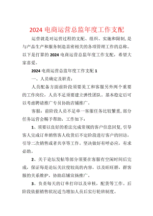 2024电商运营总监年度工作计划.docx