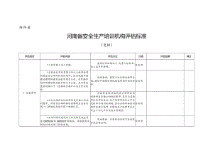 河南省安全生产培训机构评估标准（复核）.docx