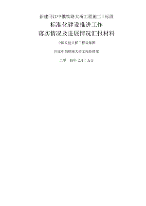 标准化建设推进工作落实与进展情况汇报材料文书.docx
