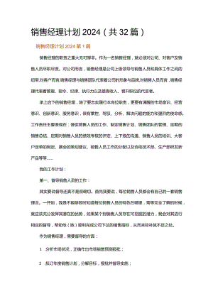 销售经理计划2024.docx