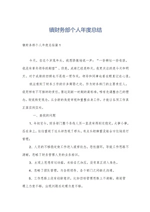 镇财务部个人年度总结.docx
