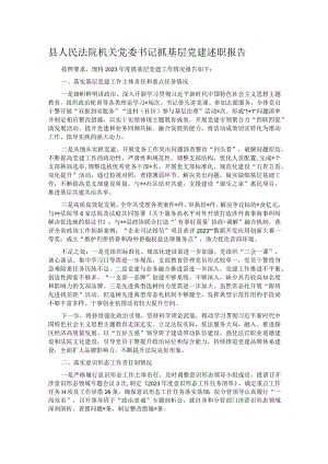 县人民法院机关党委书记抓基层党建述职报告.docx