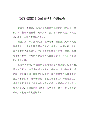(最新版)学习爱国主义教育法心得体会12篇.docx