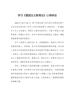 《爱国主义教育法》学习体会12篇.docx