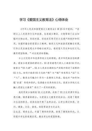 学习《爱国主义教育法》心得体会12篇.docx