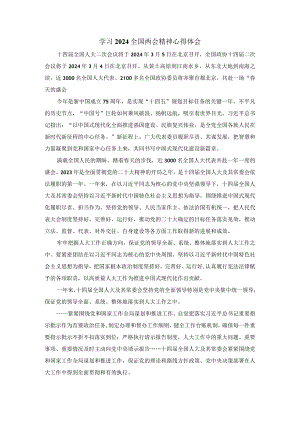 2024学习全国两会精神心得体会02.docx