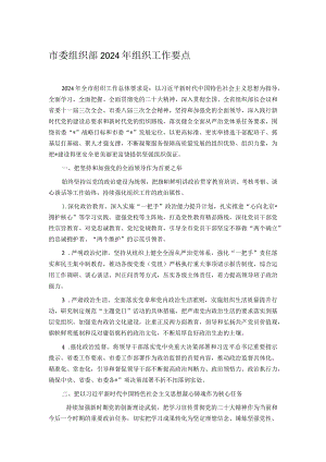 市委组织部2024年组织工作要点.docx