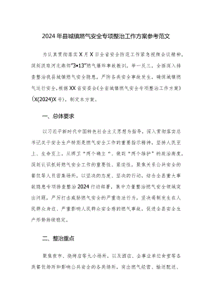 2024年燃气安全专项整治工作方案参考范文.docx