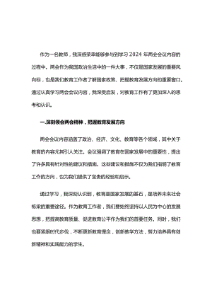 个人贯彻两会精神发言材料心得体会.docx