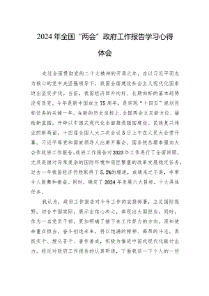 2024年全国“两会”政府工作报告学习心得体会.docx