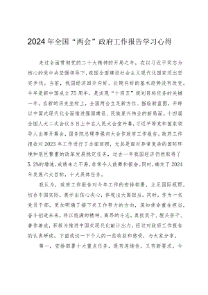 2024年全国“两会”政府工作报告学习心得.docx
