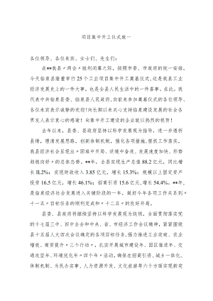 项目集中开工仪式致一.docx