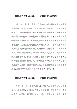 学习2024全国两会《政府工作报告》的心得体会二十篇.docx